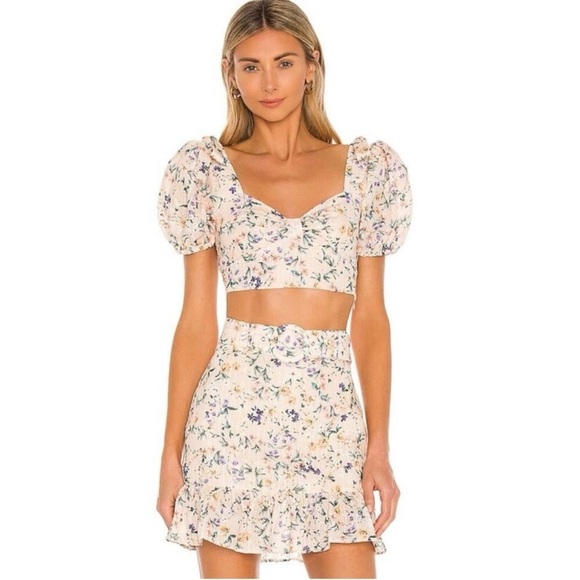 Lovers + Friends Floral Smocked top size M - Picture 1 of 5